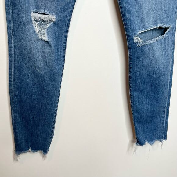 Madewell Women's 9" High Rise Skinny Jean Size 29 Blue Raw Hem Distressed Denim - Picture 9 of 13